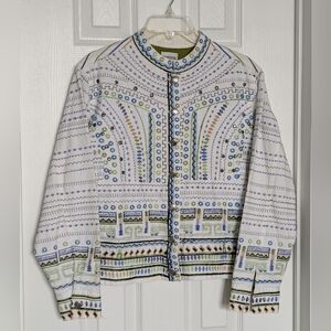 Chico's Women's Embroidered & Studded Thebes Parisian Lined Blazer/Jacket/Top